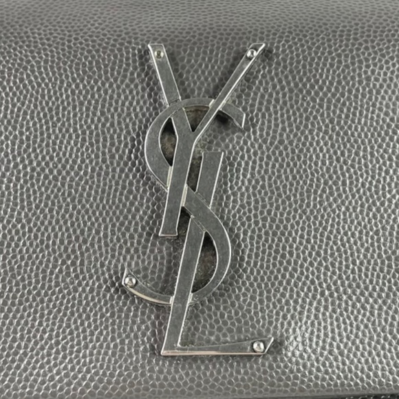 Saint laurent grey grain de poudre small crossbody/shoulder bag. - Picture 8 of 13
